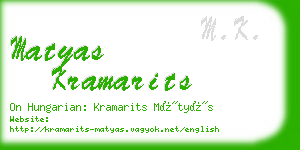 matyas kramarits business card